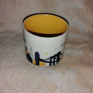 Starbucks New York White and Yellow Cityscape Mug 14 oz You Are Here Collection.